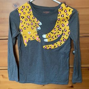 2 for $8 Long sleeve tee shirt with cat graphic